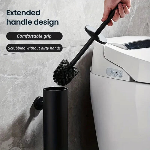 brosse en acier inoxydable avec support pour salle de bain - vue 5 sur 13