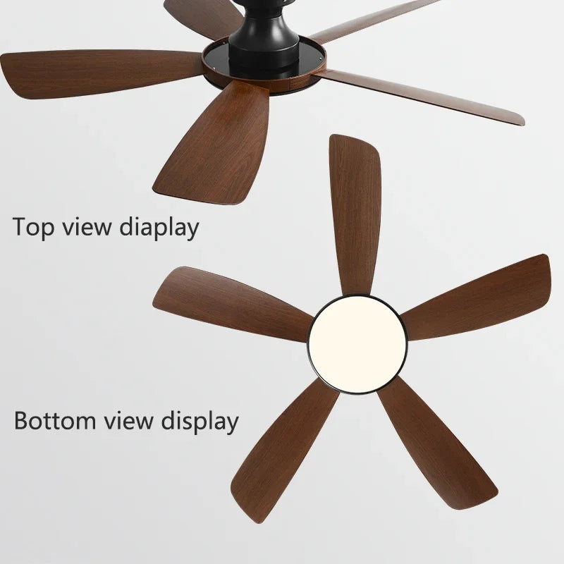 ventilateur de plafond bas moderne avec lumière led et télécommande dc - vue 4 sur 12