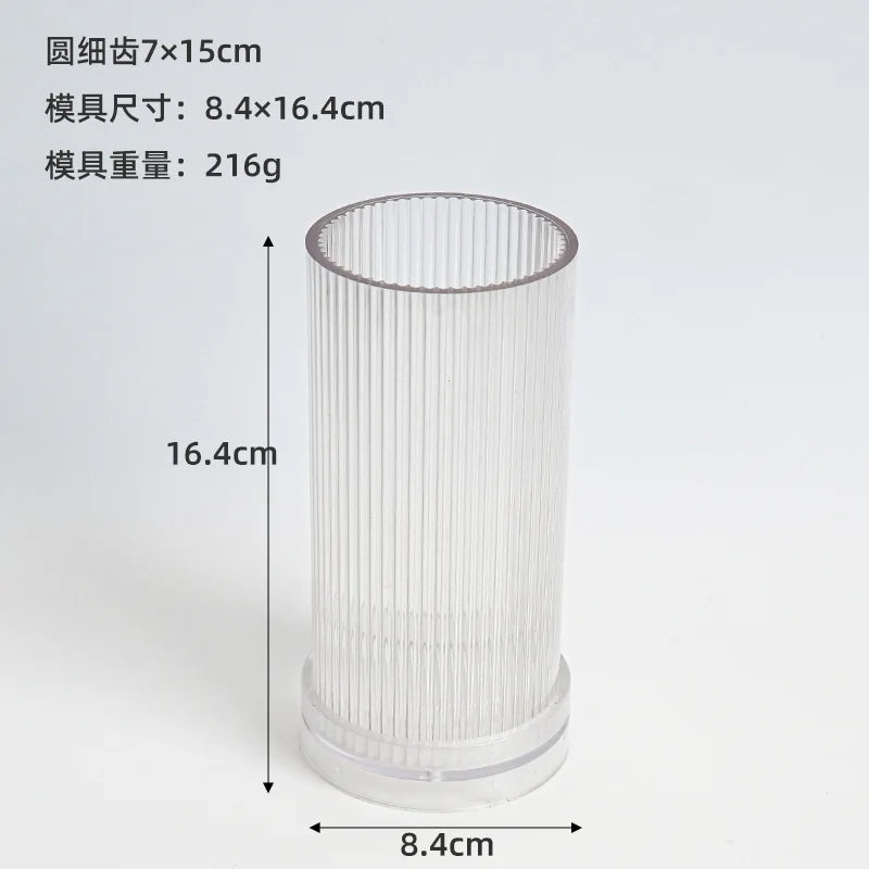 moule cylindrique à rayures pour fabrication de bougies en acrylique - vue 11 sur 14