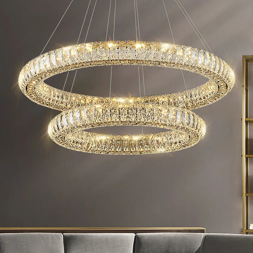 lustre en cristal transparent à led pour décoration intérieure moderne