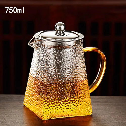 Théière verre martelé avec filtre inox infuseur