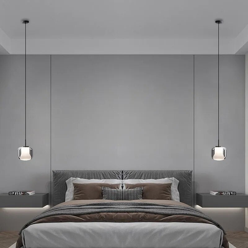 Suspension LED moderne en verre gris fumé à trois têtes - vue 3 sur 11