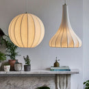 Nordic wabi sabi silk pendant LED chandelier for dining room, bar, and bedroom