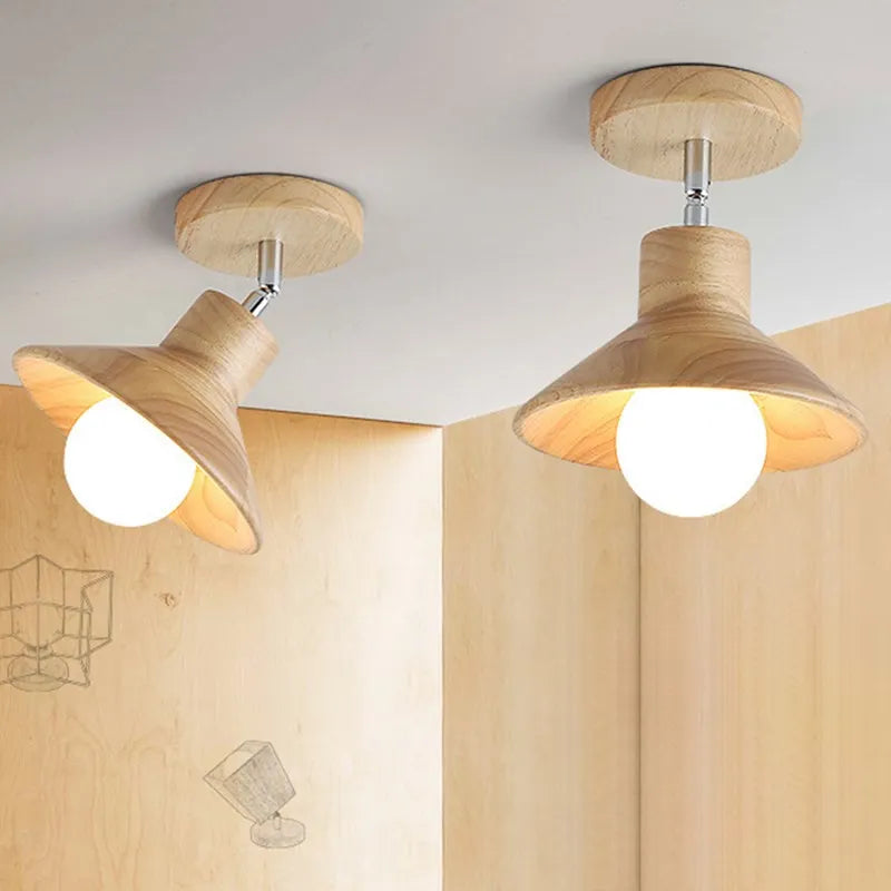 Suspension LED en bois au design nordique E27 - vue 2 sur 13