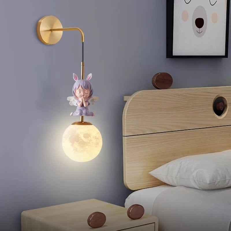 applique murale ange moderne pour chambre d'enfant décorative - vue 3 sur 18