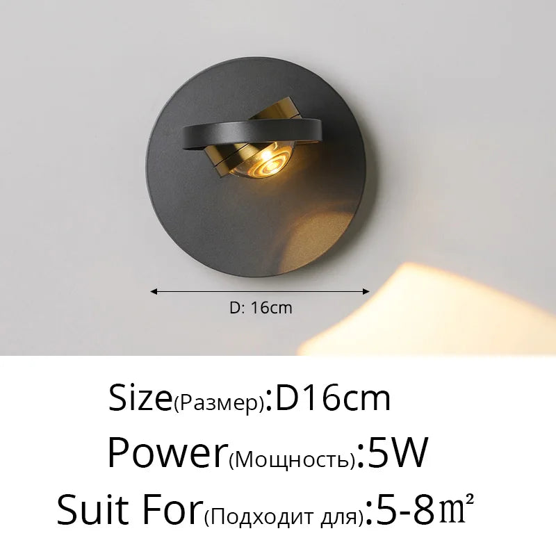 Rotatif 	 moderne applique murale LED lampes noir blanc salon TV fond applique allée lumières projecteur éclairage intérieur décor à la maison - vue 13 sur 16