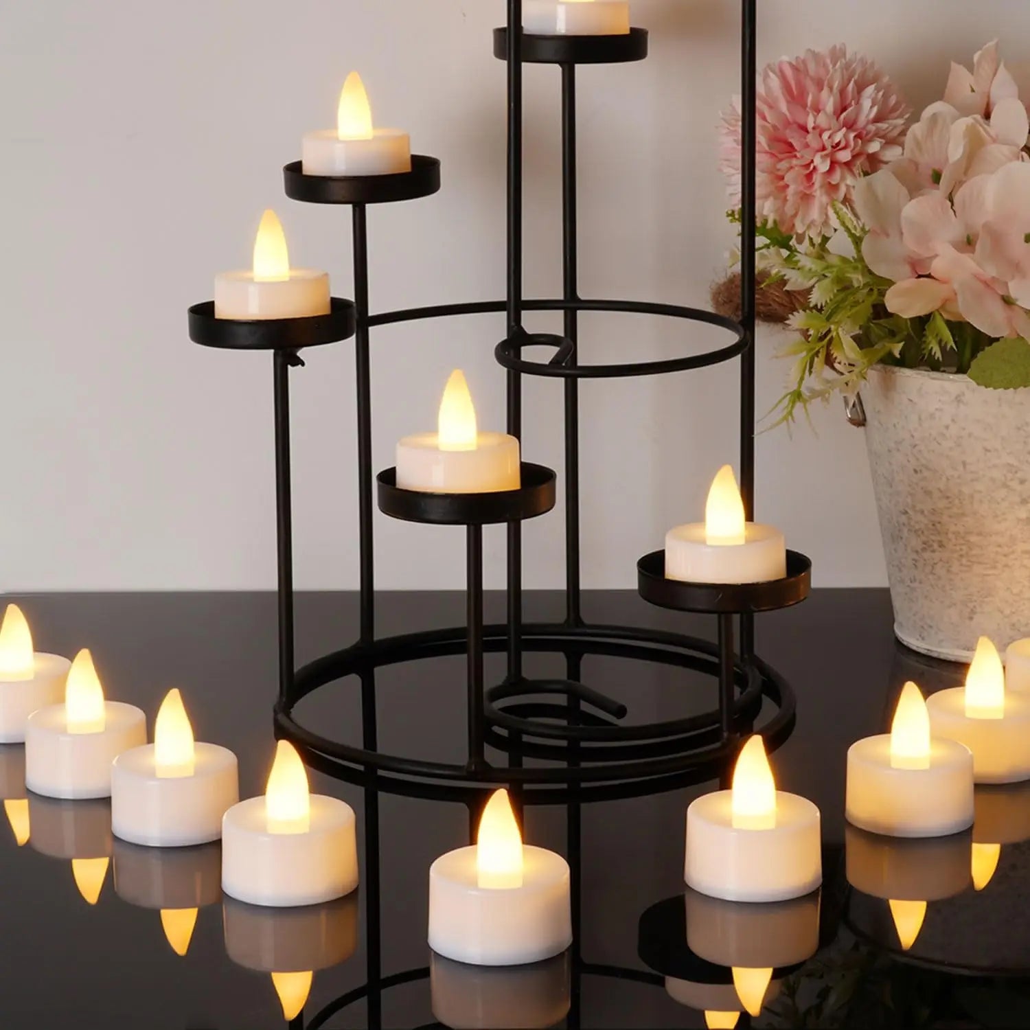 lot de 24 bougies led créatives pour halloween et noël - vue 4 sur 7