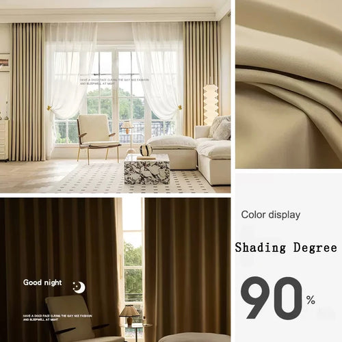 Rideau occultant moderne plissé pour chambre salon
