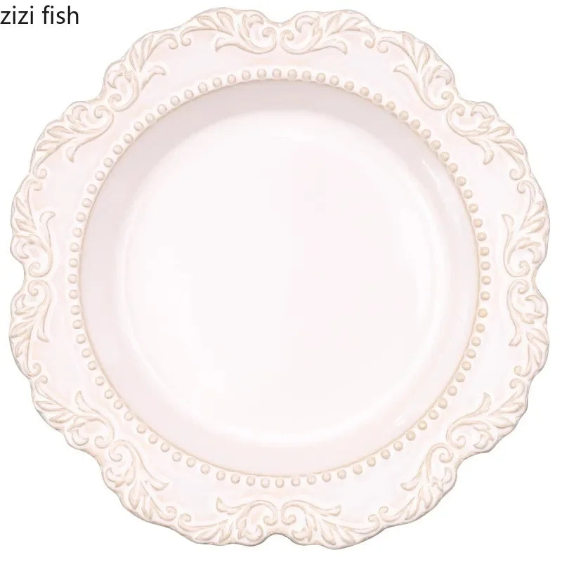 Service de table ceramique relief style vintage restaurant