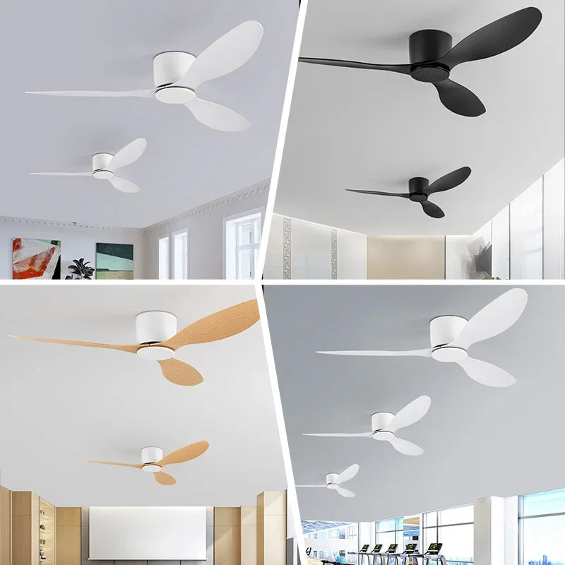ventilateur de plafond moderne avec télécommande sans lumière - vue 3 sur 9