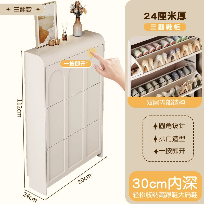 armoire à chaussures moderne en bois design nordique peu encombrant - vue 14 sur 20