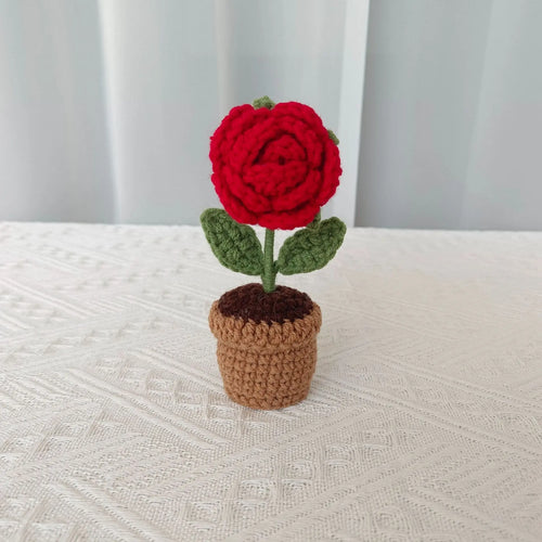 plante en pot tricotée à la main pour cadeau décoratif de saint valentin - vue 12 sur 19