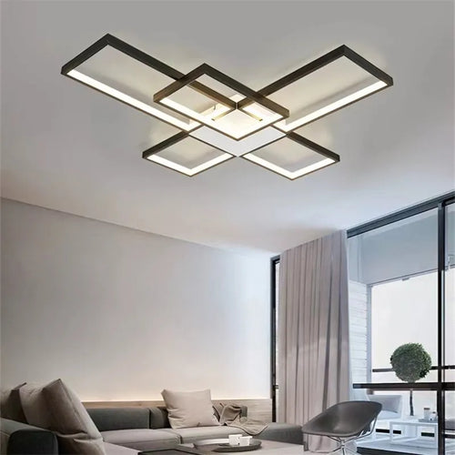 Nordic geometric flush mount LED ceiling light minimalist lamp - vue 2 sur 10