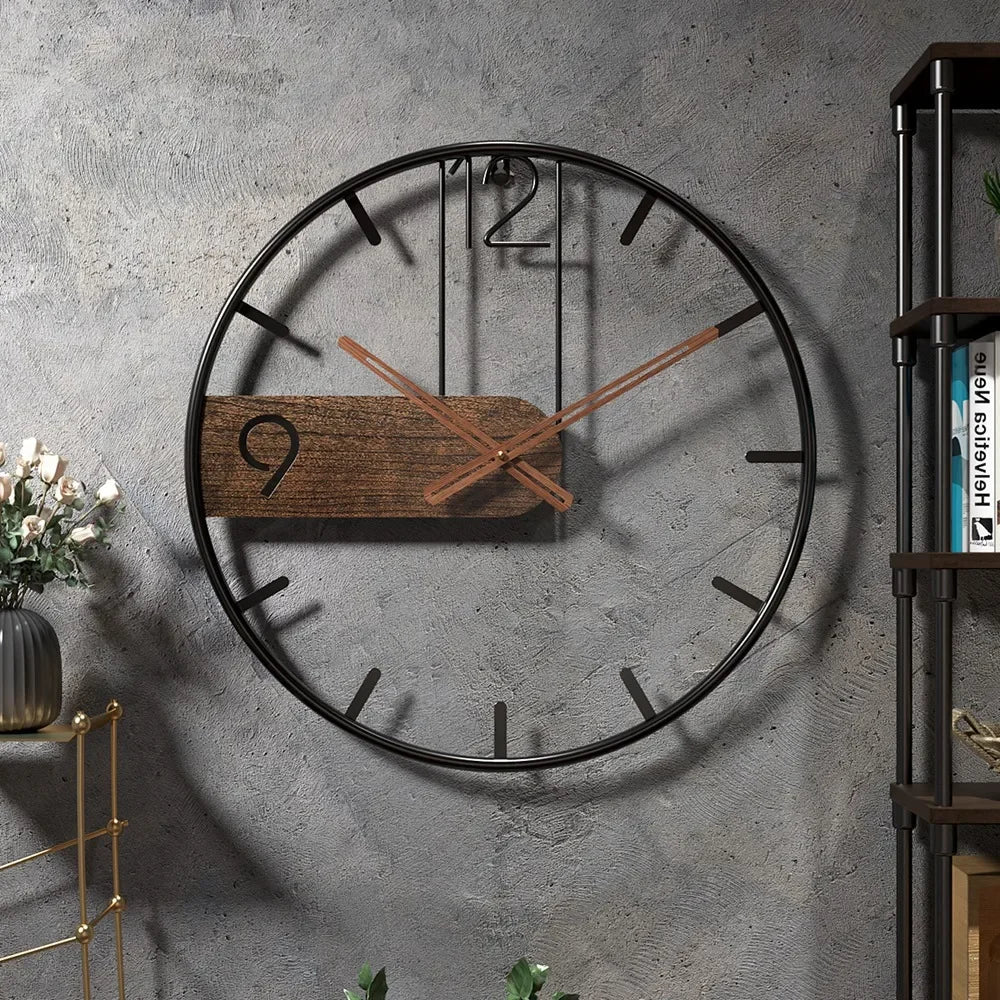 horloge murale nordique 3D en métal pour décoration moderne - vue 5 sur 5