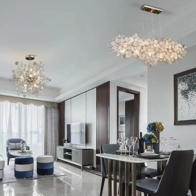 lustre led en verre design créatif et simple moderne