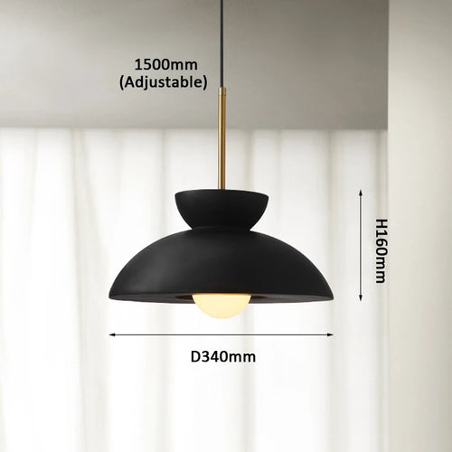 Nordique bol en forme de crème Style suspension moderne Wabi Sabi Restaurant décoratif LED lustre chambre chevet salon