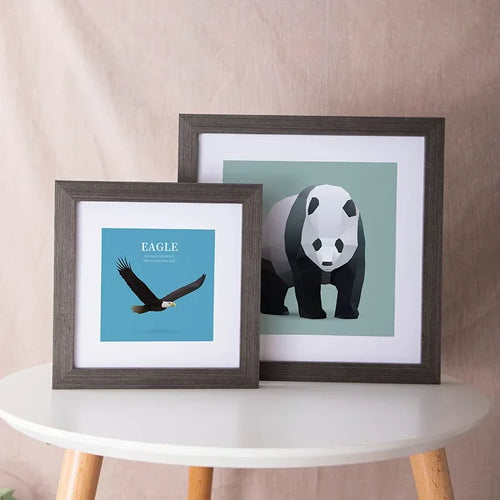Minimalist Square Wooden Photo Frame, Stylish Desk Decoration, Display Frame for Art and Pictures, Home Decor, Family Photo Wall - vue 3 sur 7