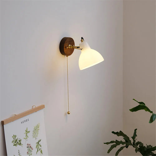 applique murale moderne en verre et laiton avec interrupteur réglable