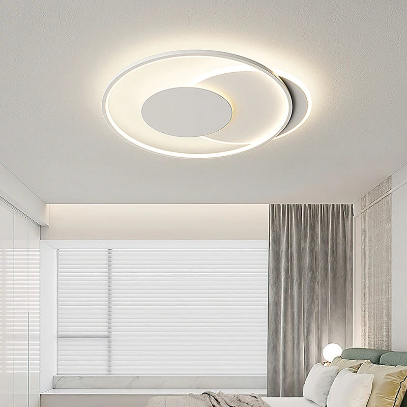 plafonnier led minimaliste géométrique rectangulaire et rond - vue 6 sur 14