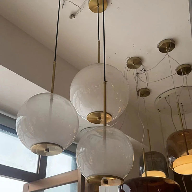 suspension en verre pour îlot de cuisine design élégant et moderne - vue 6 sur 9