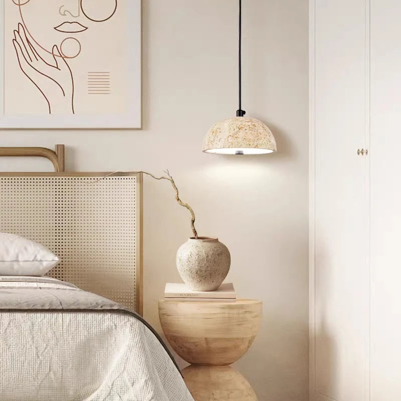 lustre wabi-sabi en pierre rétro nordique pour ambiance zen - vue 6 sur 7