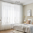 Voilage tulle brodé floral rideau moderne salon chambre