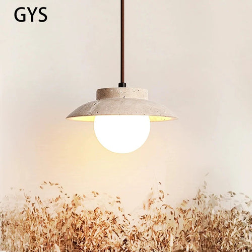 Suspension LED style nordique en pierre pour décoration maison