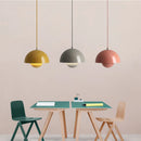 Iron pot LED pendant light multicolour semicircular chandelier for restaurant and kitchen décor