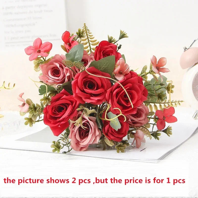 bouquet de roses artificielles pour décoration et cadeau de fête - vue 11 sur 13