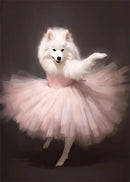 portraits de ballerine de chien art abstrait mural kawaii