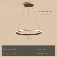 lustre led design moderne en bois anneau décoration rétro