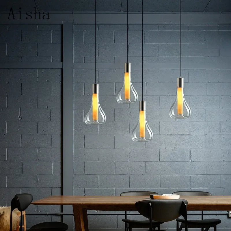 suspension en verre italien pour restaurant et bar décoratif - vue 4 sur 8