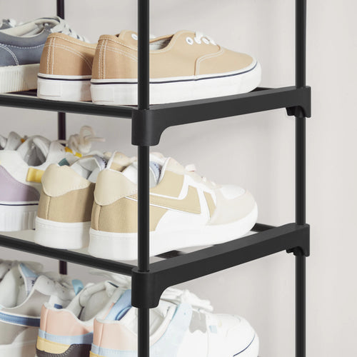 SONGMICS 3-Tier Shoe Rack, Shoe Storage Organizer, Set of 2 Metal Storage Rack, Stackable Shoe Shelf, for Hallway, Living Room - vue 5 sur 7