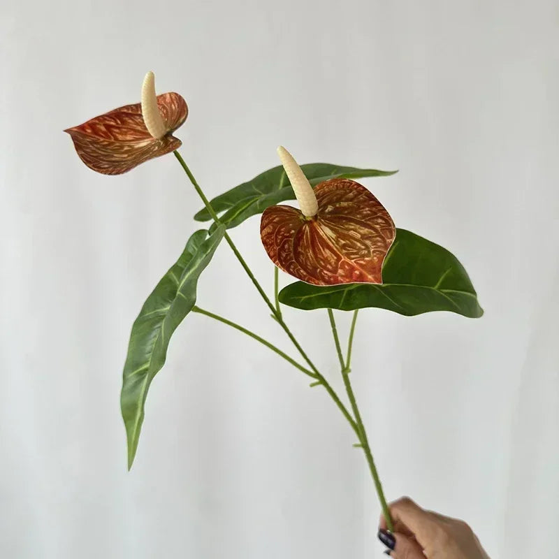 fleurs artificielles anthurium pour décoration de fête et vacances - vue 8 sur 16