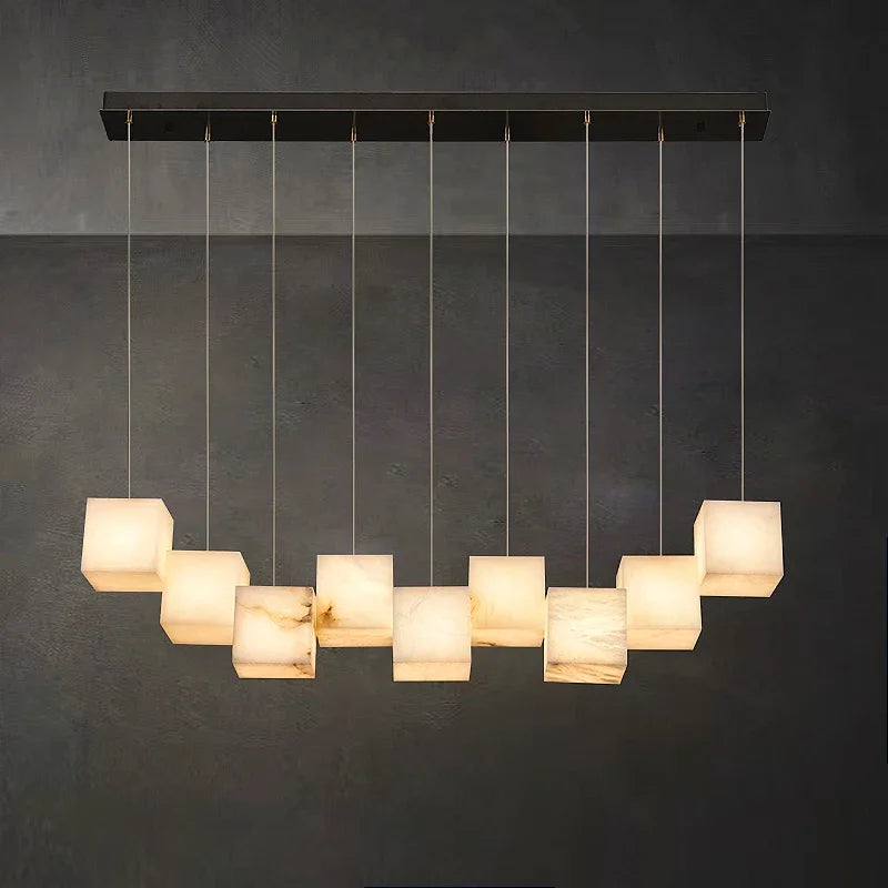 lustre en marbre espagnol style chinois minimaliste pour espace luxe - vue 2 sur 15