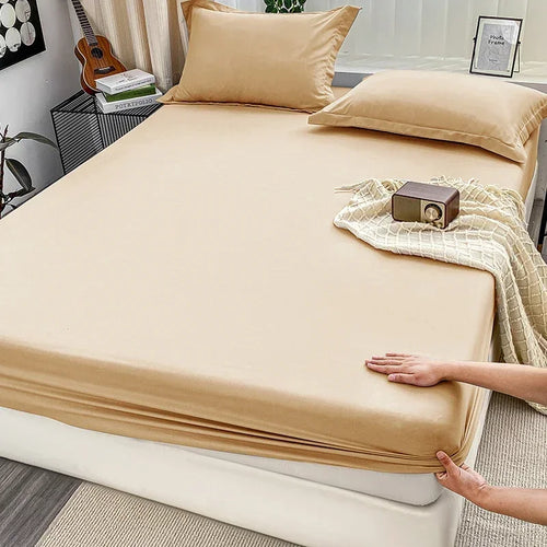 Premium Solid Color Brushed Fitted Sheet,Ultra-Soft Sateen Weave for Cozy Nights - Hypoallergenic and Easy Care Bedding - vue 6 sur 13