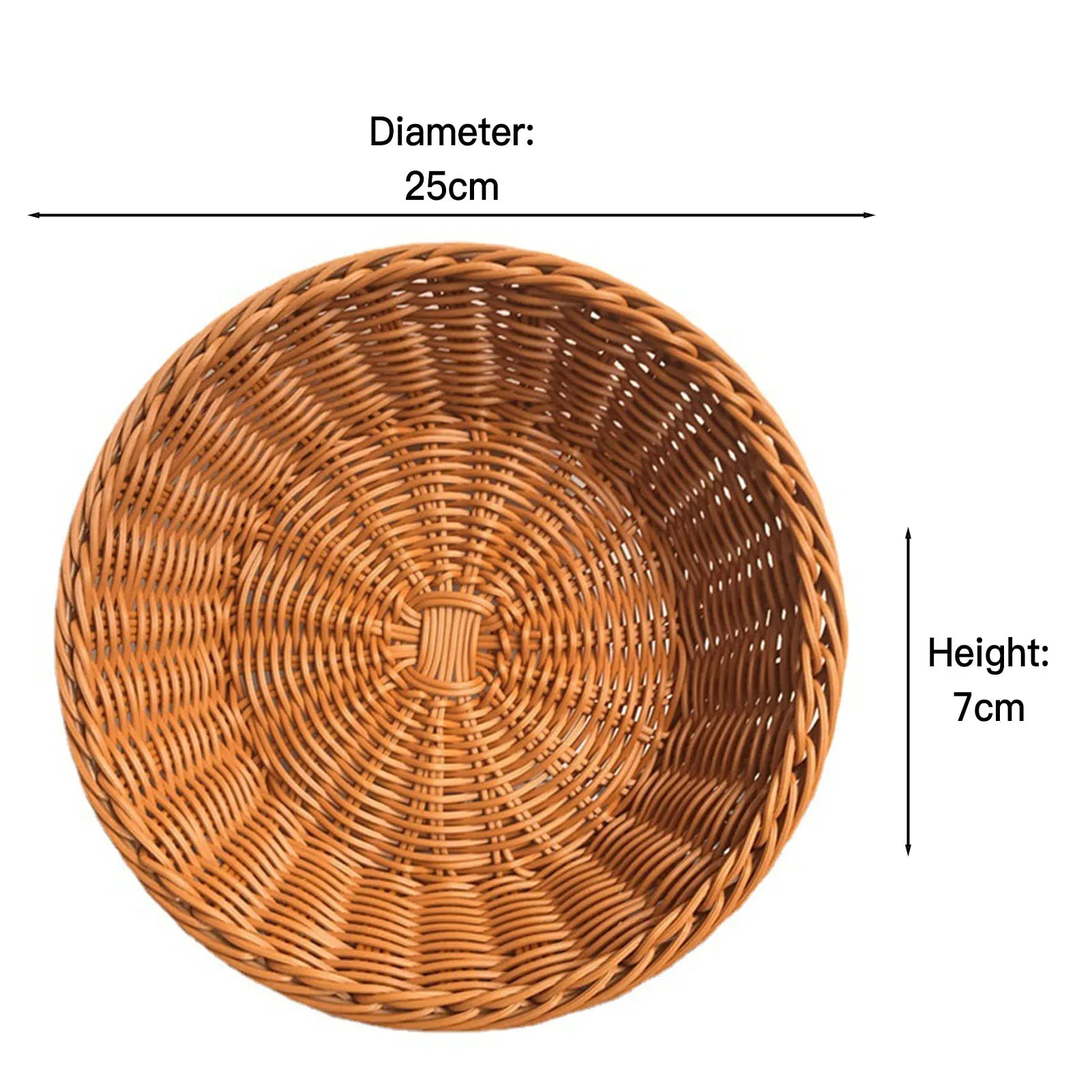 panier à fruits rond en rotin tissé à la main pour rangement alimentaire - vue 13 sur 17
