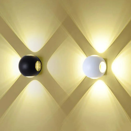 Applique murale LED de jardin étanche ronde à quatre côtés - vue 2 sur 8