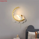 applique murale led astronaute lune nuages pour enfant