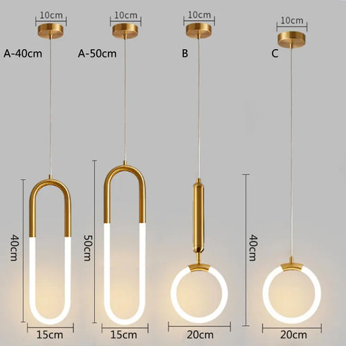 Suspension Anneau suspendu en or LED - vue 7 sur 16
