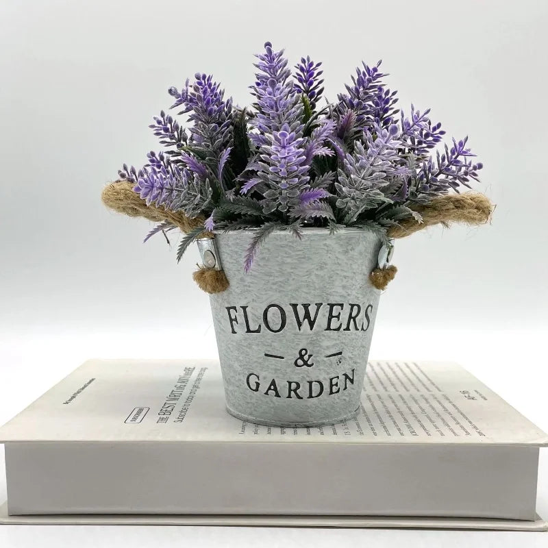 plante artificielle eucalyptus lavande en pot pour décoration intérieure - vue 7 sur 10