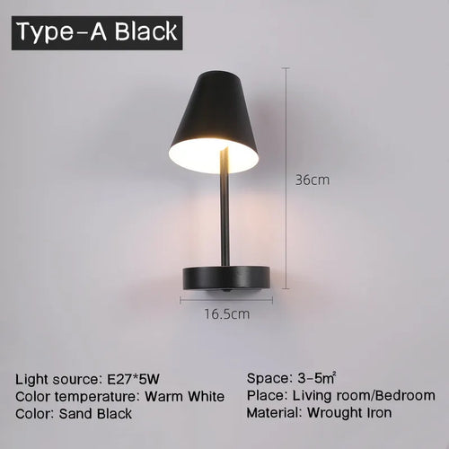 Rotating wall light with shelf and spotlight switch for decoration - vue 12 sur 14