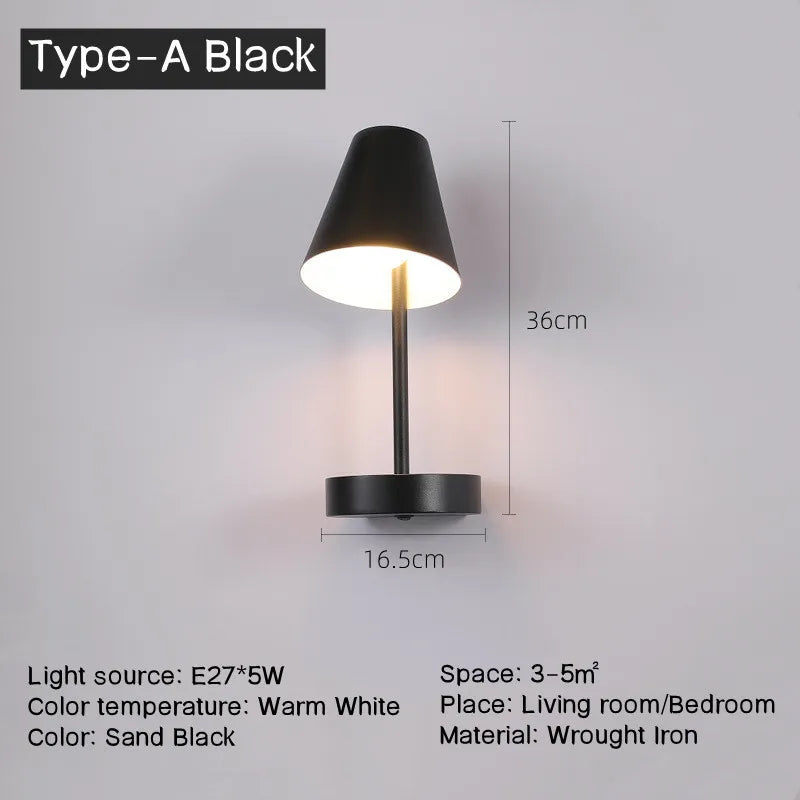 Rotating wall light with shelf and spotlight switch for decoration - vue 11 sur 14