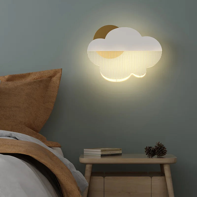 applique murale led en acrylique forme nuage décoration d'ambiance - vue 4 sur 7