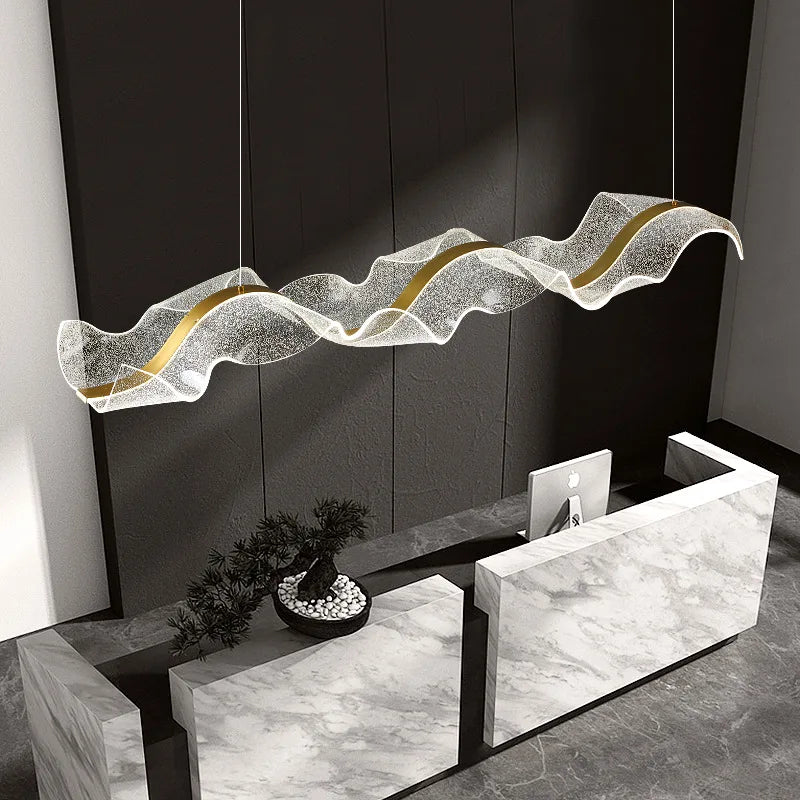 lustre led design moderne pour intérieur réglable en acrylique transparent - vue 4 sur 8
