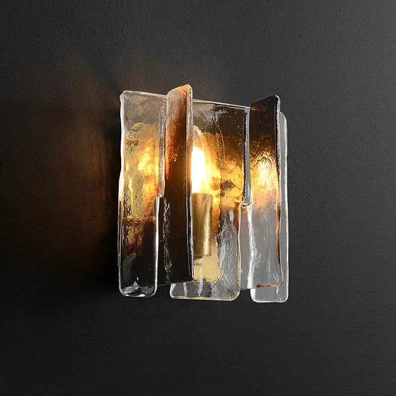 applique murale en verre et cuivre design nordique élégant - vue 4 sur 7