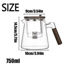 Theiere verre pression kungfu paresseux poignee bois infuseur