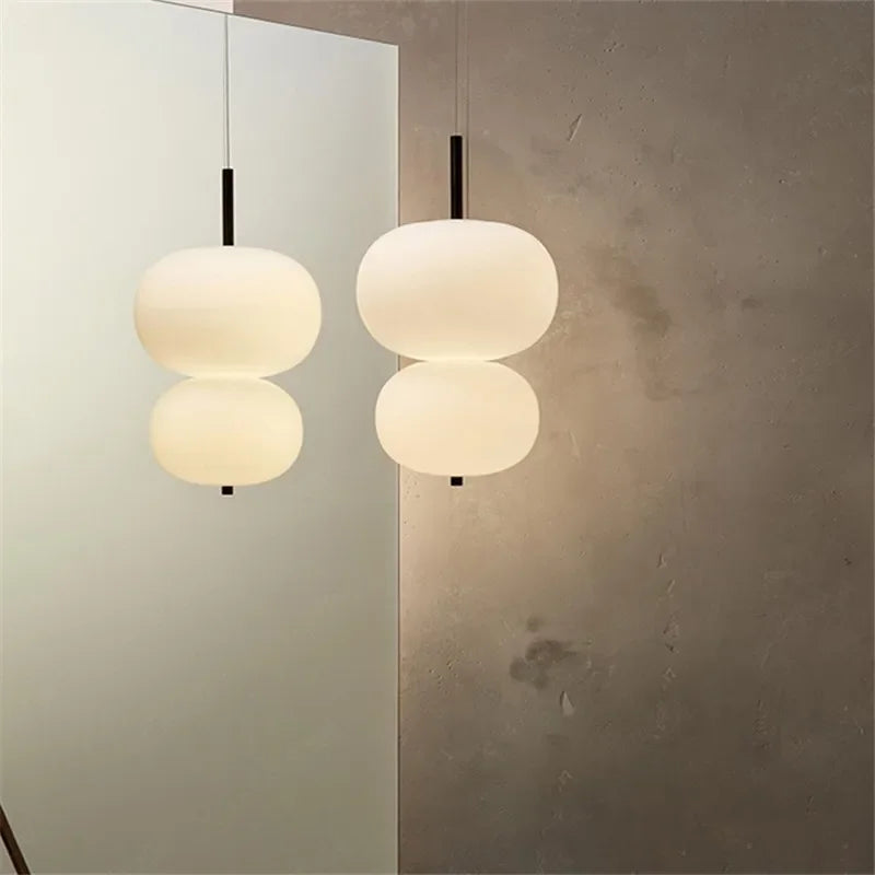 lustre nordique en verre avec suspension led pour décoration - vue 2 sur 12