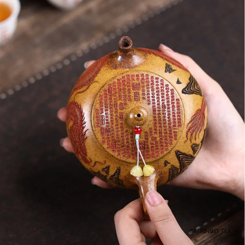 Theiere yixing argile violette dragon artisanale 300ml