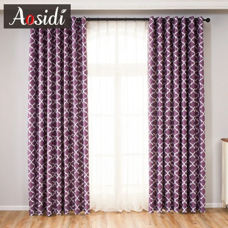 Rideau occultant moderne motifs infinis pour salon chambre - vue 8 sur 11